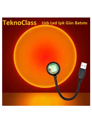TeknoClass USB LED Gün Batımı Tek Mod Projektör Lambası Fotoğraf Çekim Işığı Dekoratif Işık LED Aydınlatma