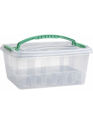 Genel Kapaklı Kilitli Taşıma Saplı Şeffaf Plastik Saklama Kabı – Piknik ve Gıda Muhafaza Kutusu