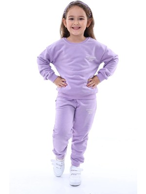 Kyex Kids Kız Çocuk Alt Üst 3 Iplik Lila Eşofman Takımı