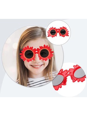 Belle Fusion Mey Ithalat® Kırmızı Renk Papatya Şekilli Parti Gözlüğü 18X10CM