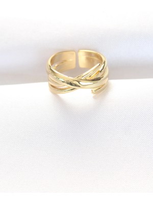 Belle Fusion Mey Ithalat® Kalın Gold Renk Ayarlanabilir Yüzük