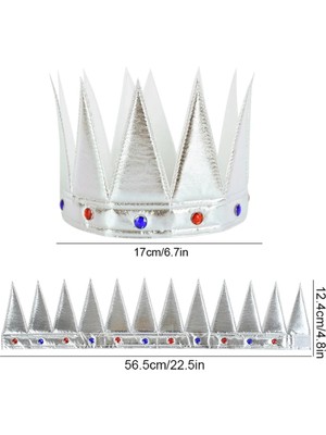 Belle Fusion Mey Ithalat® Gümüş Renk Eva Yumuşak Kral Kraliyet Tacı Yetişkin Çocuk Uyumlu 55C M