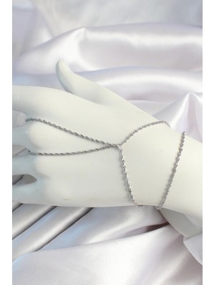 Belle Fusion Mey Ithalat® Pirinç Gümüş Renk Burgu Zincirli Şahmeran