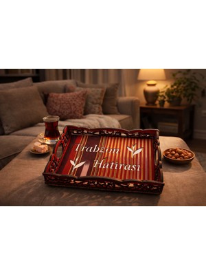 Seymen Bıçakçılık Trabzon Hatırası Dekoratif Tepsi | Yöresel Desenli Sunum ve Hediye Tepsisi