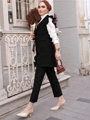 Comstar Kadın Omuz Detaylı Yelek Takım