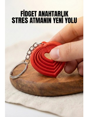 Festilo Kalpli Fidget Stres Anahtarlık Sevgili Hediye Çift Anahtarlık