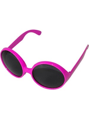 Belle Fusion Mey Ithalat® Yuvarlak Yeşilçam 80 Li 90 Lı Yıllar Parti Gözlüğü Retro Pembe Renk