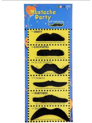 Belle Fusion Mey Ithalat® Karnaval Kostüm Partisi Bıyığı 6 Model 6 Adet