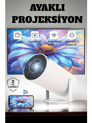 Belle Fusion Mey Ithalat® 130 Inç Geniş Ekran ve 4K Destekli Full Hd Projeksiyon Cihazı