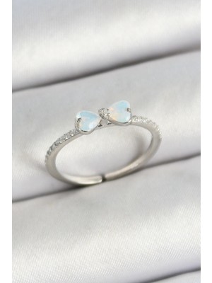 Belle Fusion Mey Ithalat® Pirinç Fiyonk Figürlü Zirkon Taşlı Gümüş Renk Ayarlanabilir Kadın Yüzük