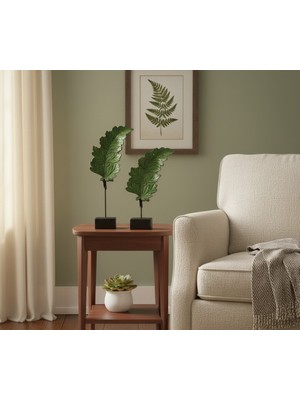 Estetik ve Modern Tasarım: Dekoratif Yaslı Yaprak Biblo Seti