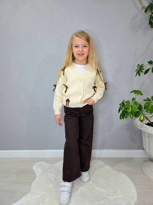 Miviko Kız Çocuk Takımı  3lü Ust  Triko Içi Uzun Kollu  Badi Alt  Kot Pantolon Bayramlık ve  Mevsimlık Süper  Kalite  Pamuk Kumaş