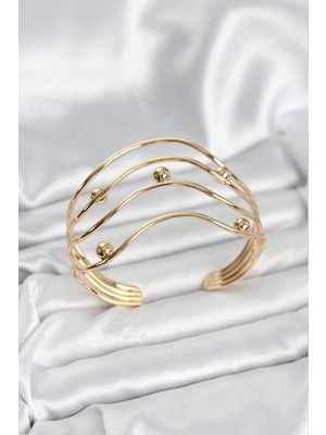 Belle Fusion Mey Ithalat® Pirinç Gold Renk Kadın Bileklik