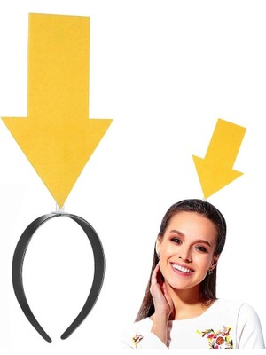 Belle Fusion Mey Ithalat® Kişiselleştirilebilir Ok Taç – Üzerine Yazı Yazılabilen Parti Tacı Sarı Renk