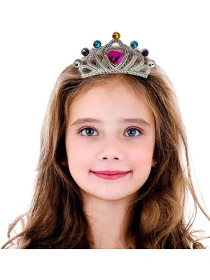 Belle Fusion Mey Ithalat® Gümüş Renk Taraklı Model Prenses Kraliçe Tacı 1 No 12X7 cm