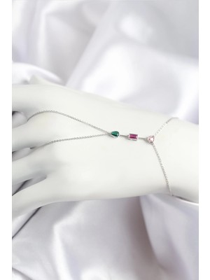 Belle Fusion Mey Ithalat® Pirinç Renkli Zirkon Taşlı Model Gümüş Renk Şahmeran