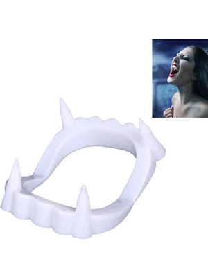 Belle Fusion Mey Ithalat® Beyaz Renk Çift Damak Takma Vampir Dişi