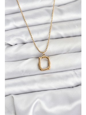 Belle Fusion Mey Ithalat® 316L Çelik Zincir Gold Renk Model Kadın Kolye
