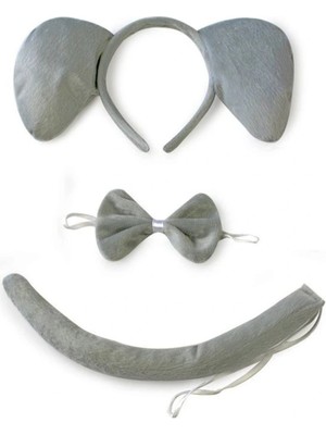 Belle Fusion Mey Ithalat® Fil Kostümü Aksesuar Seti 3 Lü - Taç Papyon Kuyruk