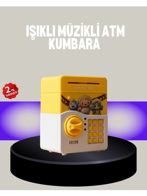 Belle Fusion Mey Ithalat® Sarı Şifreli Eğitici Çocuk Kumbarası Otomatik Para Girişli