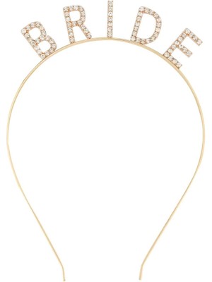 Belle Fusion Mey Ithalat® Altın Gold Renk Bekarlığa Veda Kristal Taş Bride Tacı Ithal 16X10 cm
