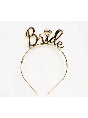 Belle Fusion Mey Ithalat® Bride Yazılı Taç ve Bride To Be Yazılı Gözlü Seti Altın Renk  Nessiworld