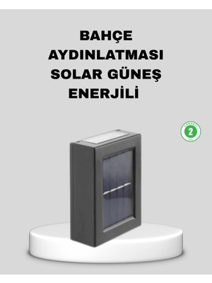 Belle Fusion Mey Ithalat® Solar Dış Mekan Aplik Su Geçirmez Dayanıklı LED Aydınlatmalı