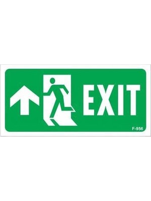 Belle Fusion Mey Ithalat® Exit Yukarı Sol Ok Işaretli Uyarı Levhası 17,5X25 KOD:956