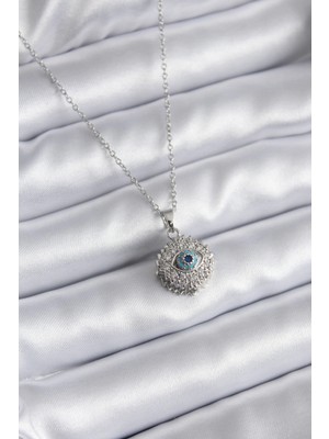 Belle Fusion Mey Ithalat® 316L Çelik Gold Renk Zirkon Taşlı Göz Model Kadın Kolye