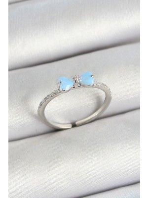 Belle Fusion Mey Ithalat® Pirinç Fiyonk Figürlü Zirkon Taşlı Gümüş Renk Ayarlanabilir Kadın Yüzük