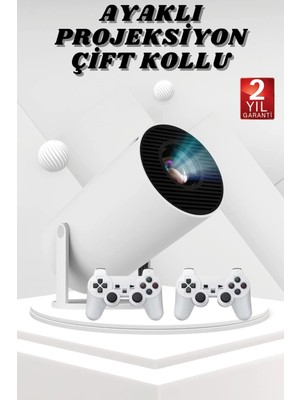 Belle Fusion Mey Ithalat® Ayaklı Oyun Projeksiyonu Çift Kollu Taşınabilir Sinema Projektörü
