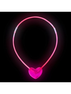 Belle Fusion Mey Ithalat® Karanlıkta Yanan Glow Stick Kalp Şekilli Kolye 6 Renk 6 Adet