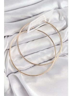 Belle Fusion Mey Ithalat® Pirinç Halka Model Gold Renk Kadın Küpe