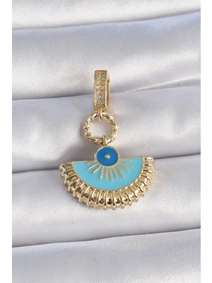 Belle Fusion Mey Ithalat® Pirinç Gold Renk Nazar Boncuklu Ajda Charm