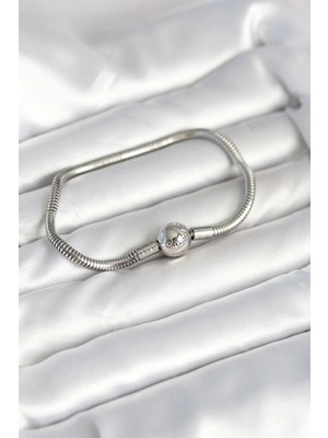 Belle Fusion Mey Ithalat® Gümüş Renk Pirinç Charm Bileklik