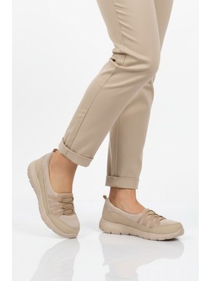 Walkway Bej Kadın Yürüyüş ve Spor Ayakkabı