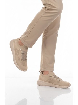 Walkway Bej Bağcıklı Erkek Spor Ayakkabı