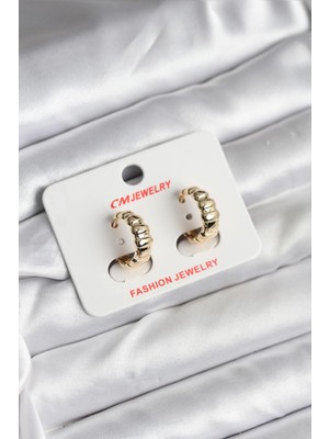 Belle Fusion Mey Ithalat® 14K Gold Renk Kaplama cm Kadın Küpe