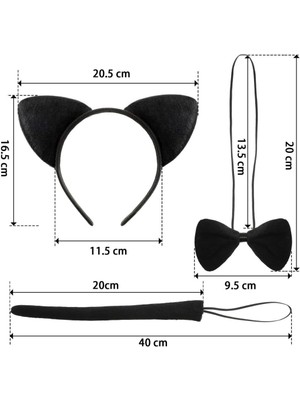 Belle Fusion Mey Ithalat® Kedi Kostüm Taç Kuyruk Papyon Seti 1 Adet