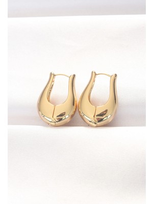 Belle Fusion Mey Ithalat® Pirinç Gold Renk Bombeli Küpe