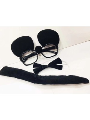 Belle Fusion Mey Ithalat® Mouse Gözlüğü Papyonu Kuyruğu Seti