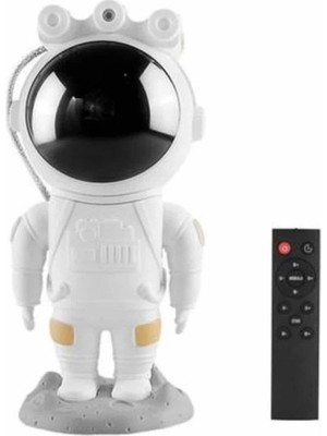 Belle Fusion Mey Ithalat® Projeksiyon Astronot Lamba Speaker Sevimli Astronot Bluetooth Hoparlör
