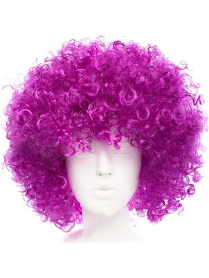 Belle Fusion Mey Ithalat® Koyu Mor Renk Violet Afro Bonus Saç Peruk