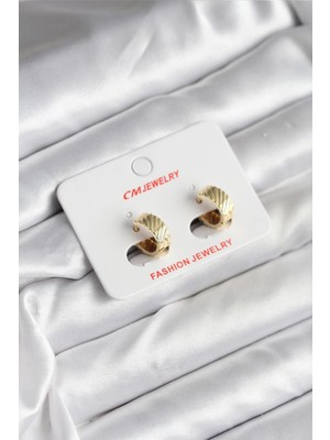 Belle Fusion Mey Ithalat® 14K Gold Renk Kaplama cm Kadın Küpe