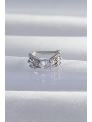 Belle Fusion Mey Ithalat® Pirinç Gümüş Renk Zirkon Taş Kaplama Earcuff Küpe