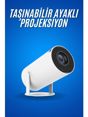 Belle Fusion Mey Ithalat® Sinema Projektörü Android HDMI USB Wifi Ses Çıkışlı Ayaklı Projeksiyon Taşınabilir