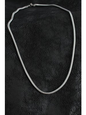 Belle Fusion Mey Ithalat® 316L Çelik Oval Italyan Zincir Model Gümüş Renk Erkek Kolye