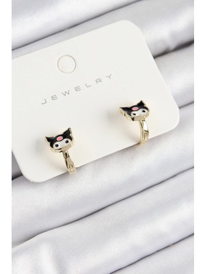 Belle Fusion Mey Ithalat® Pirinç Kuromi Model Gold Renk Çocuk Küpe