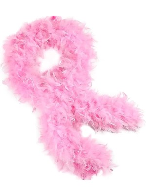 Belle Fusion Mey Ithalat® Pembe Renk Kabarık Kalın Otriş Boa Tüy 6 cm Genişlik 180-200 cm Uzunluk