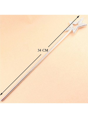 Belle Fusion Mey Ithalat® Yıldız Model Peri Asası Melek Asası Prenses Asası Metalize Gümüş Renk